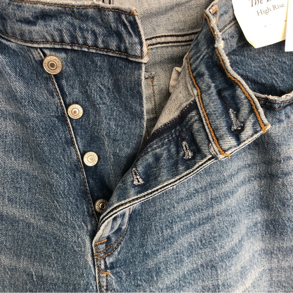 ABERCROMBIE The Dad High Rise Curve Love Crossover Button Fly Size 32/14 - Picture 11 of 12